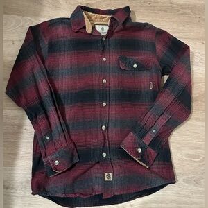 Men legendary whitetails buck camp flannel button down shirt size small